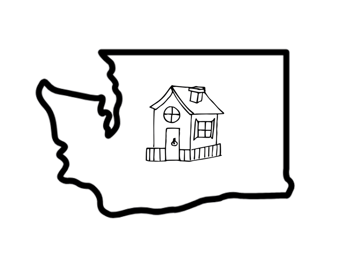 Map silhouette of Washington State
