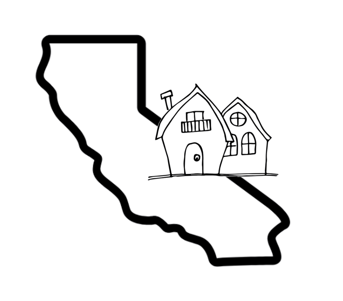 Map silhouette of California