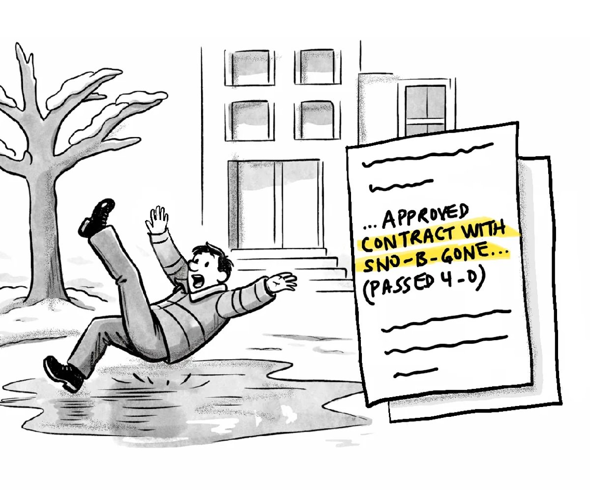 Illustration of minutes as a safety net for the board