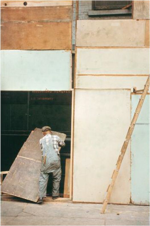 Mondrian Worker, 1957 Saul Leiter, Bild Mondrian Worker von 1957