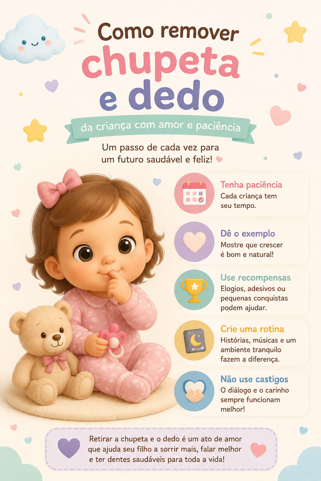 Dicas para Remover o Hábito de Sucção de Chupeta e/ou Dedo