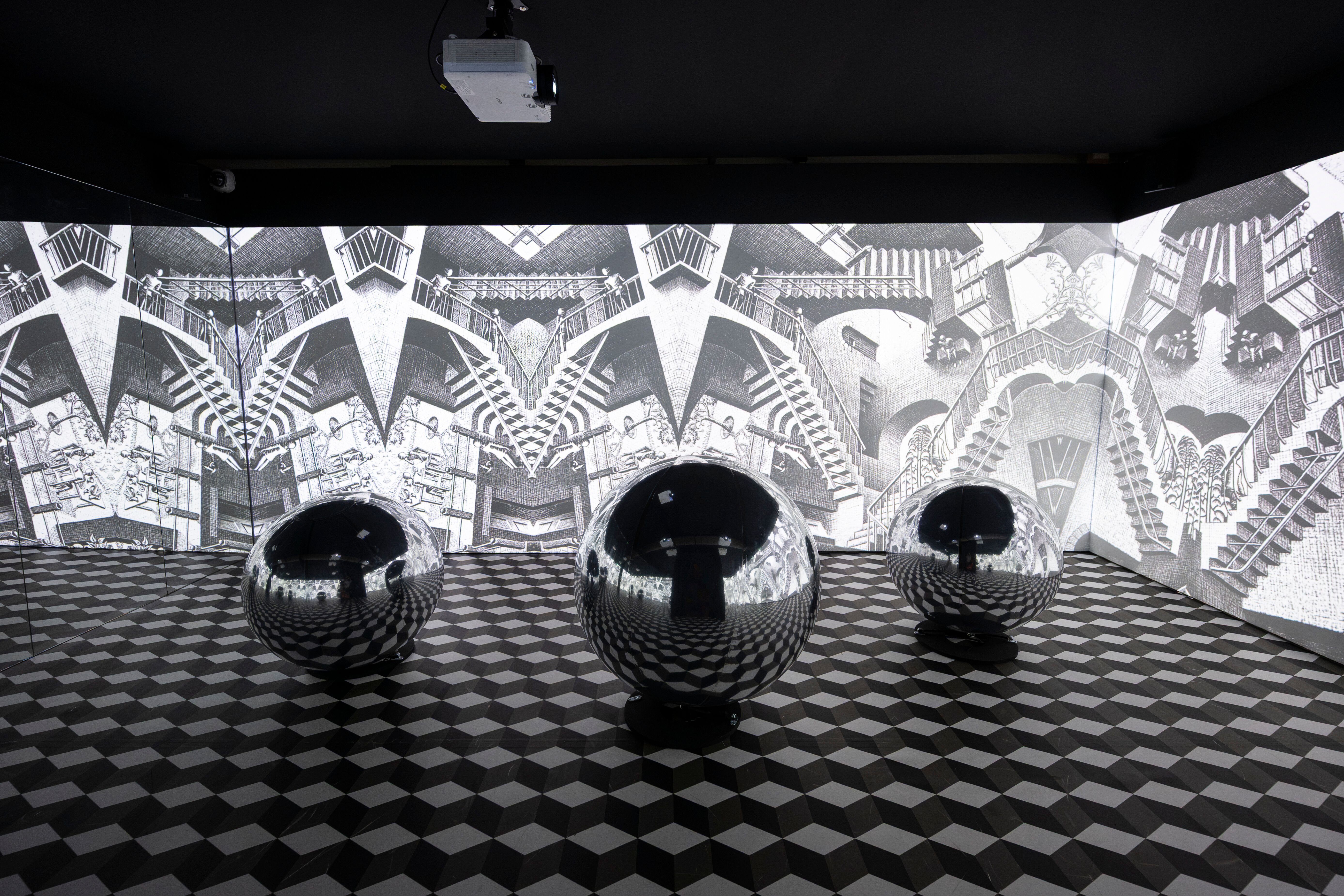 Immersive projection room, Escher: The Exhibition, Somerset House