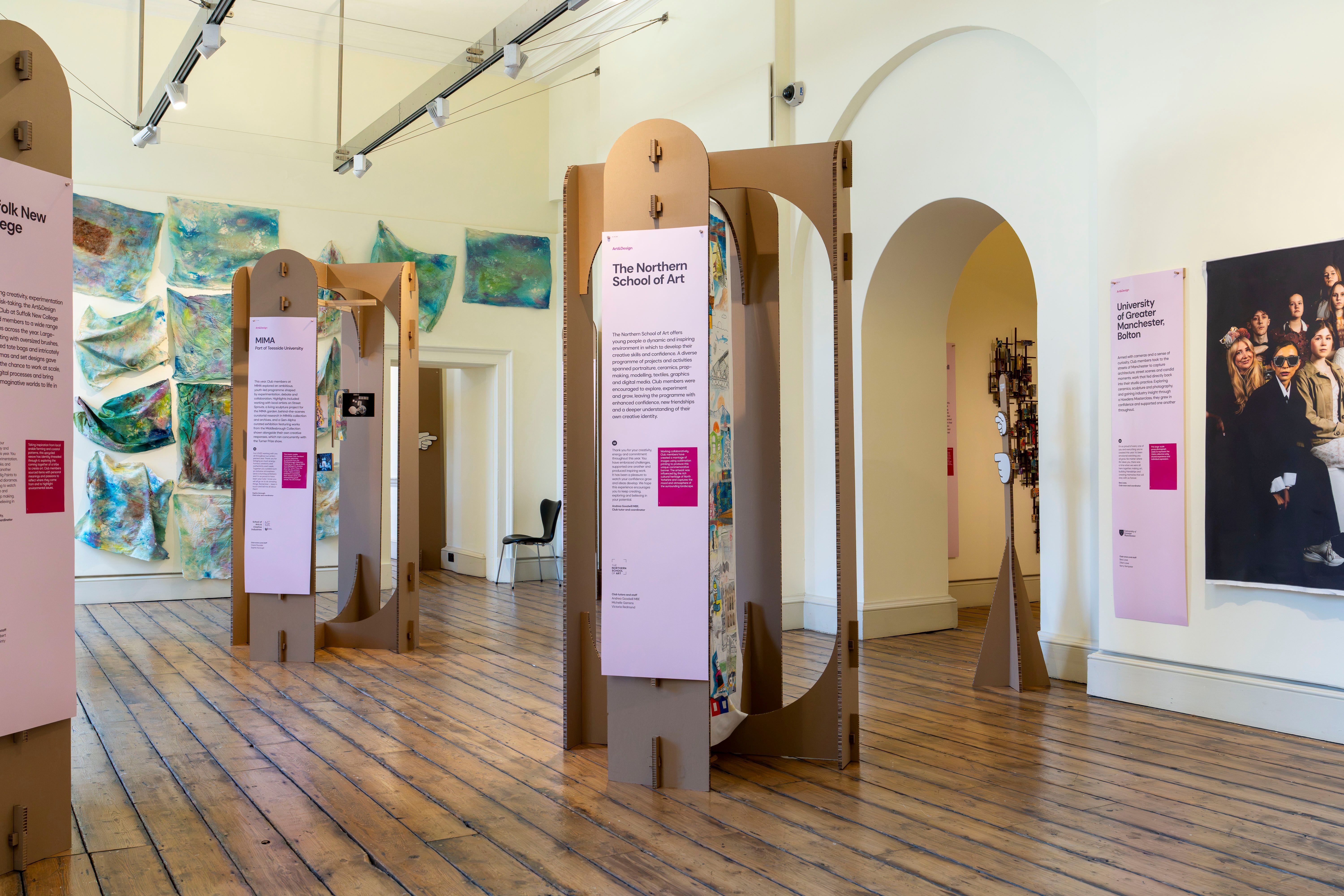Freestanding arched display structures for the National Saturday Club Summer Show, 2026