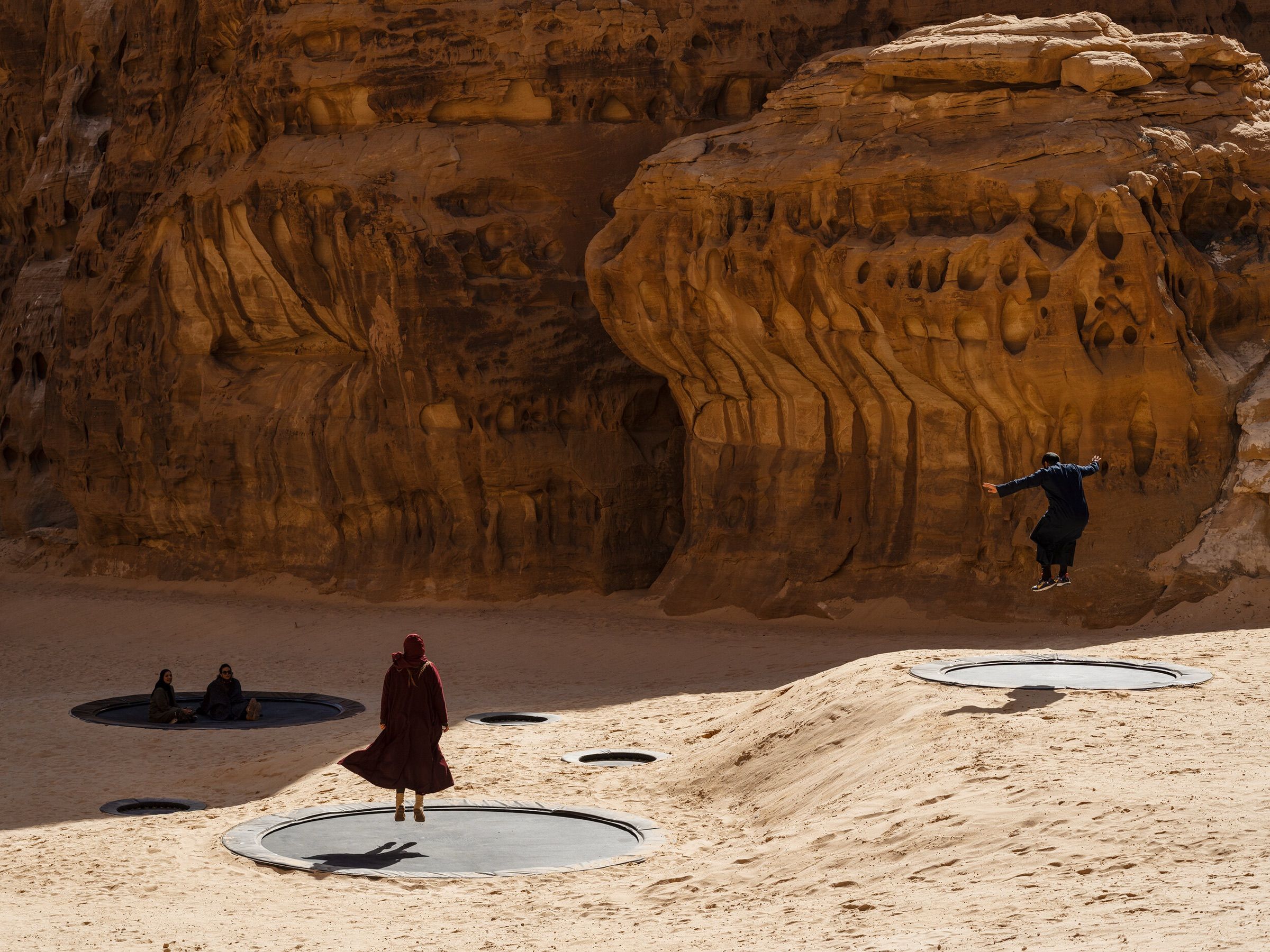 Wide landscape view of the installation