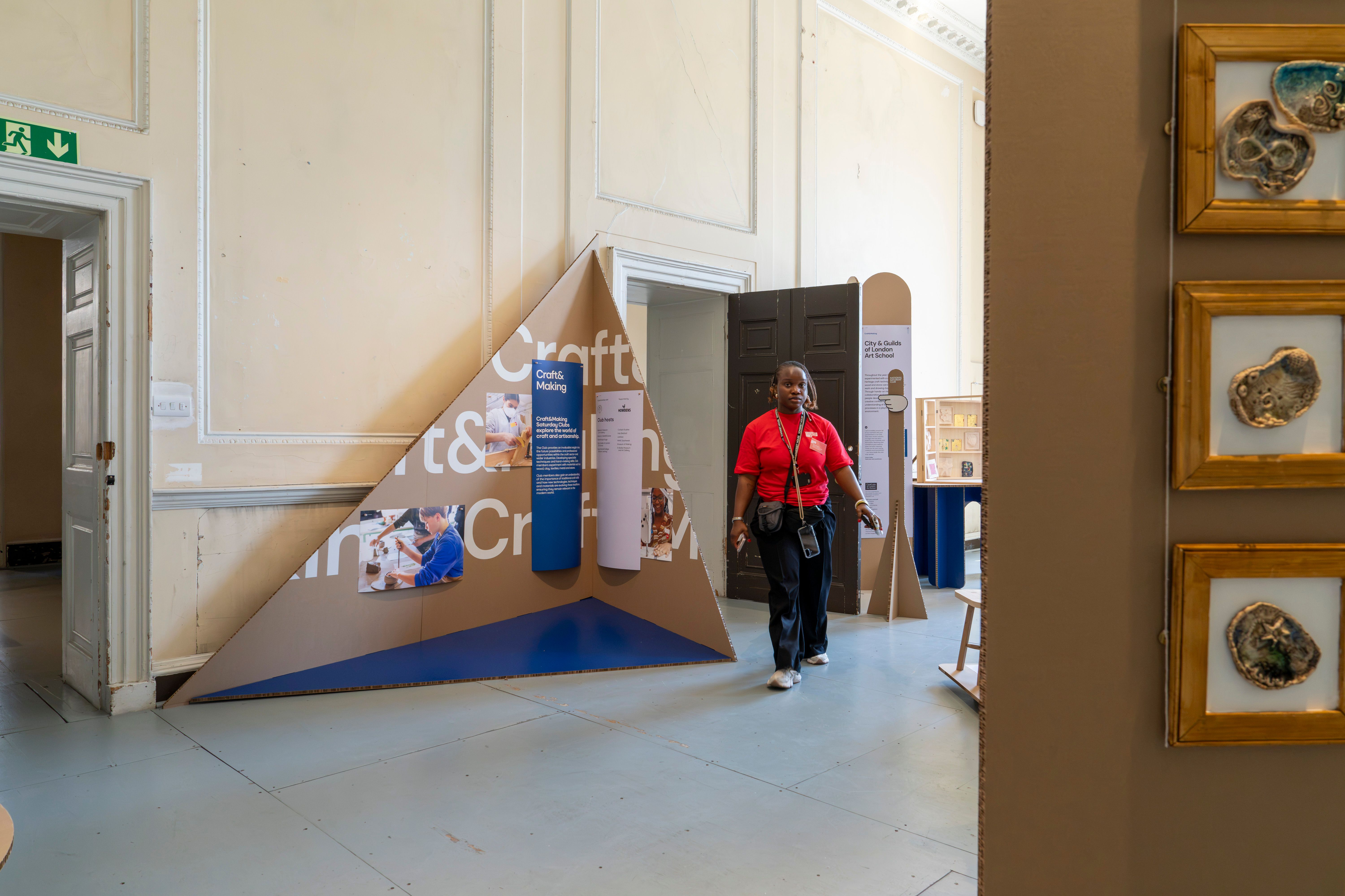 Triangular display panel for the National Saturday Club Summer Show, 2026