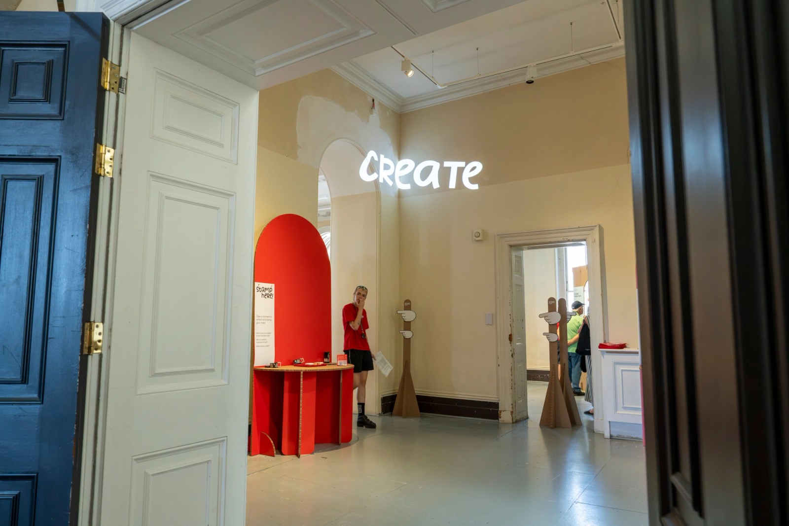 Gobo projection of the word Create in the zone introduction, National Saturday Club Summer Show 2026