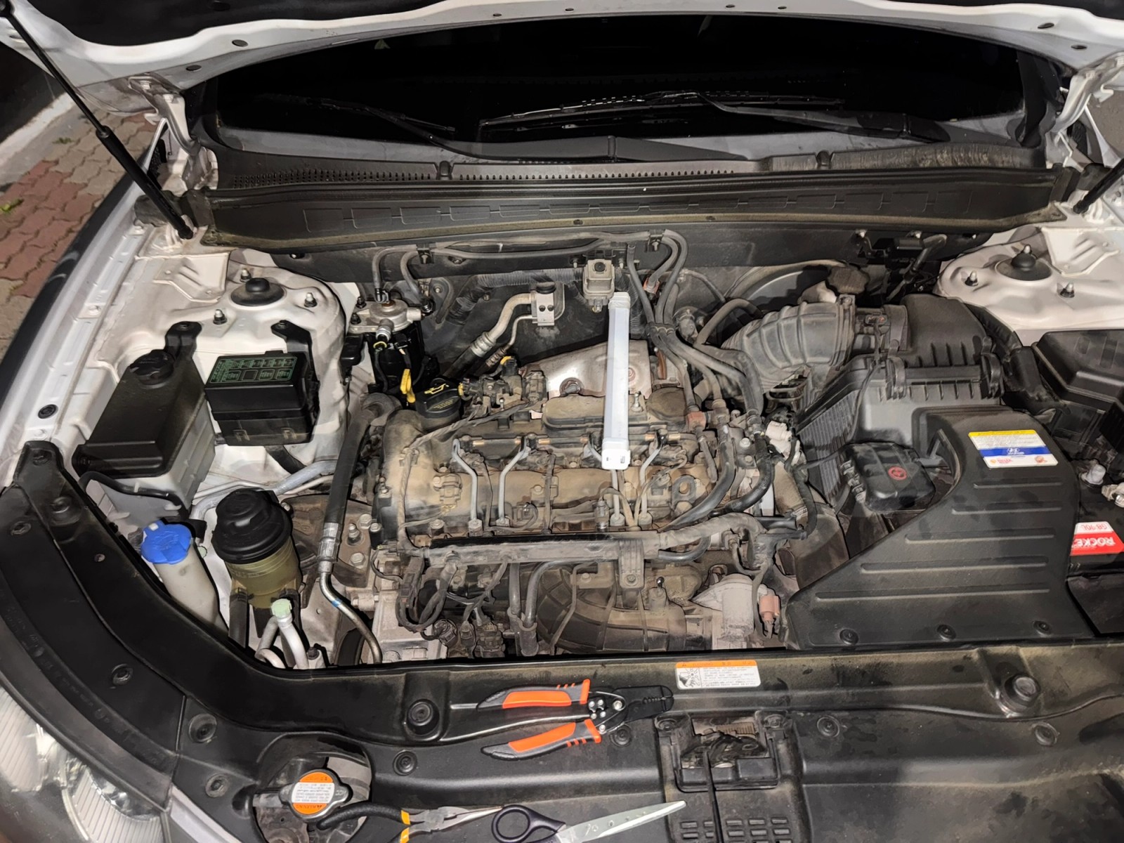 Overall view of the reassembled engine bay