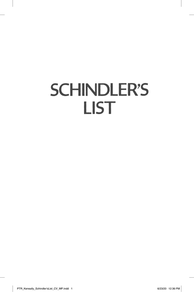 Schindler's List cover