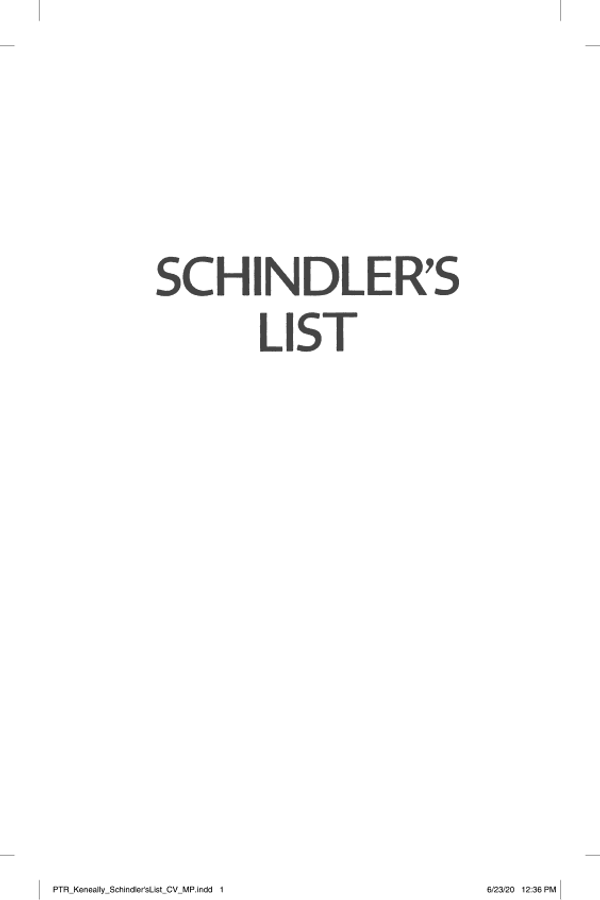 Schindler's List cover