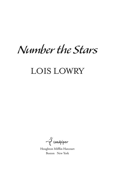 Number the Stars by Lois Lowry book cover