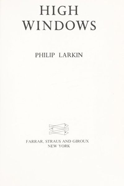 High Windows by Philip Larkin book cover