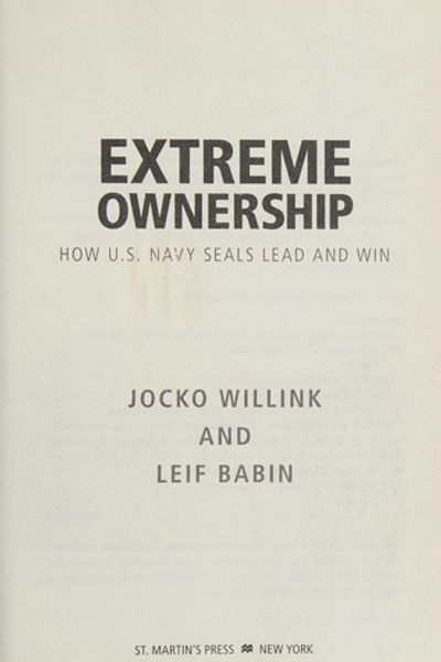 Extreme Ownership by Jocko Willink book cover