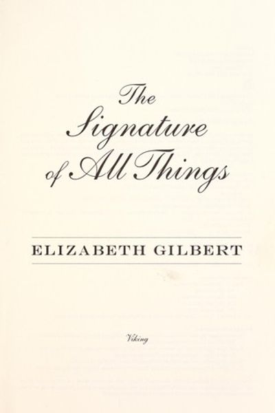 The Signature of All Things by Elizabeth Gilbert book cover