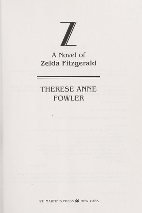 Z: A Novel of Zelda Fitzgerald cover