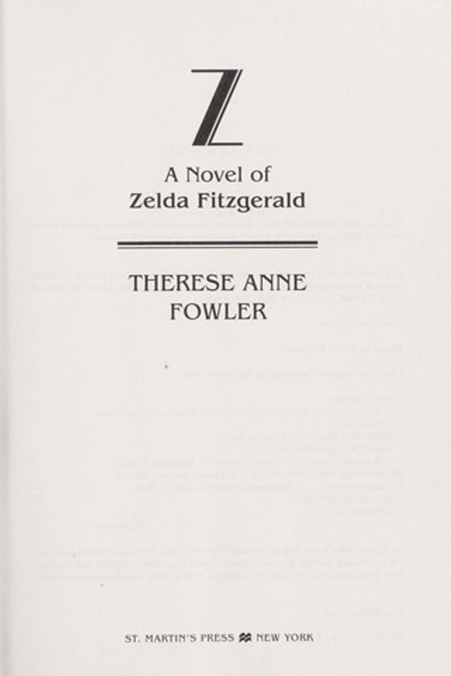 Z: A Novel of Zelda Fitzgerald cover