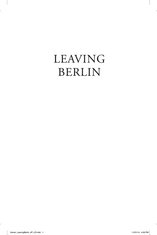 Leaving Berlin cover