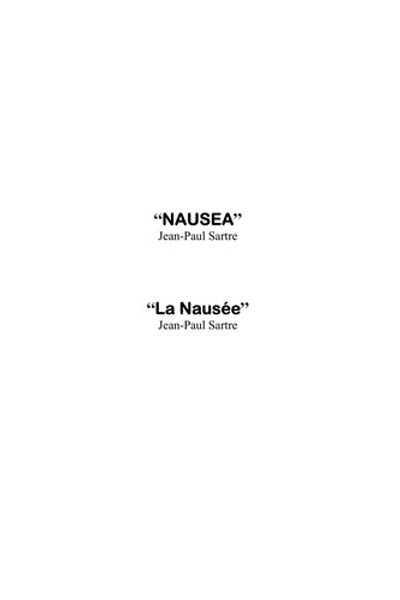 Nausea by Jean-Paul Sartre book cover