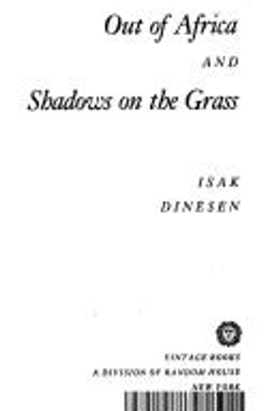 Out of Africa by Isak Dinesen book cover