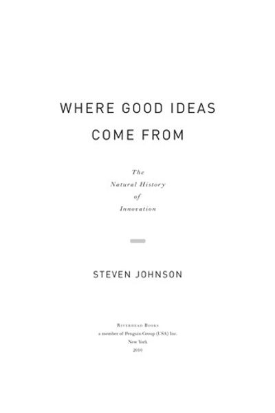 Where Good Ideas Come From by Steven Johnson book cover