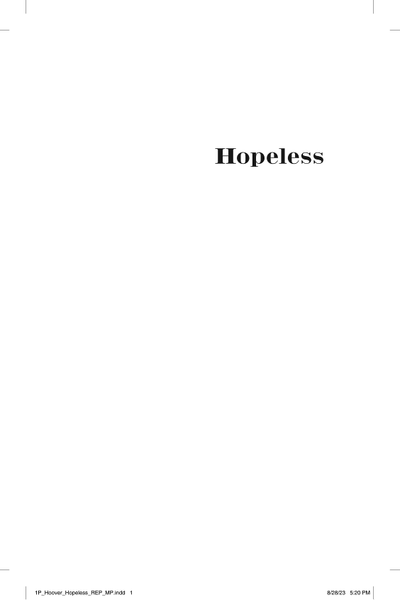 Hopeless by Colleen Hoover book cover