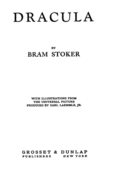 Dracula by Bram Stoker book cover