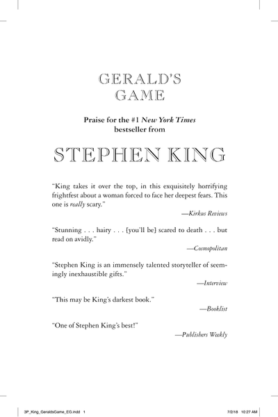 Gerald's Game by Stephen King book cover