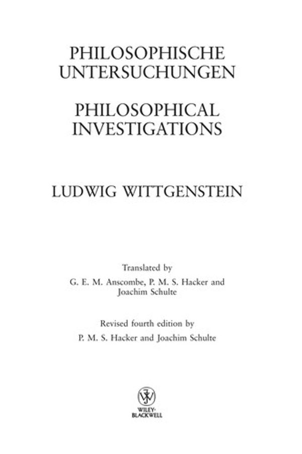 Philosophical Investigations cover