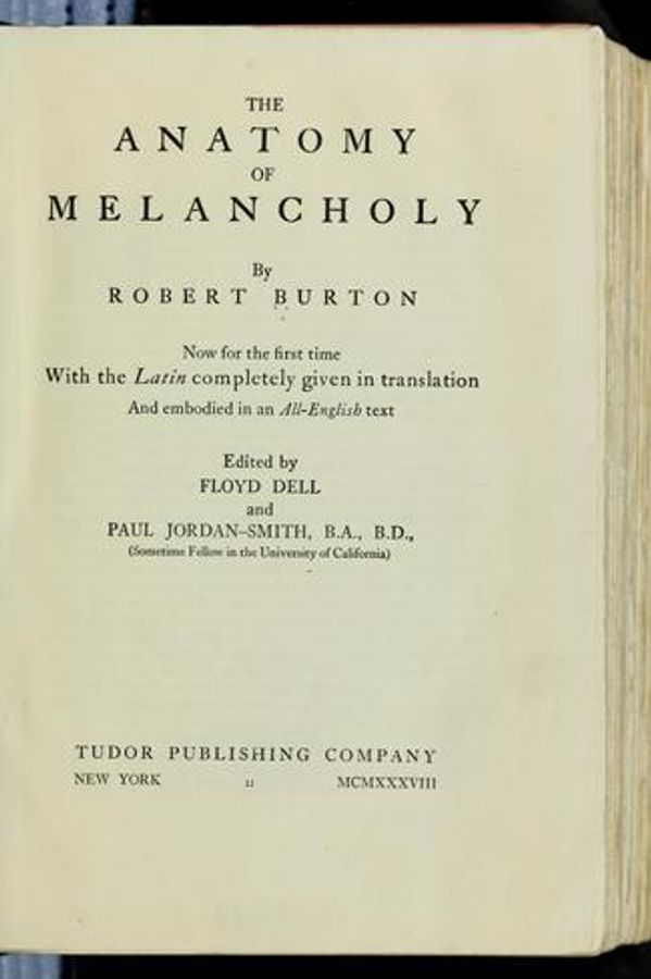 The Anatomy of Melancholy cover