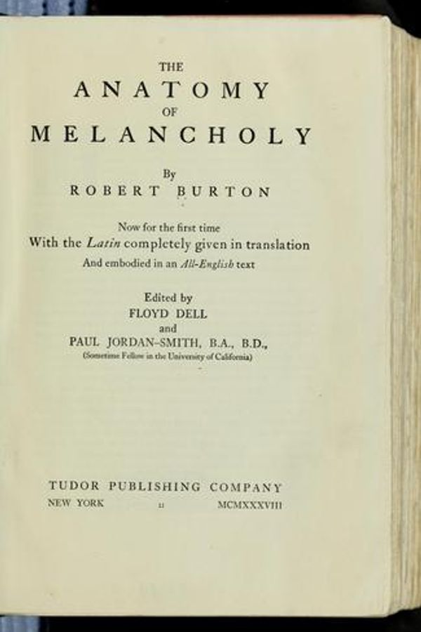 The Anatomy of Melancholy cover