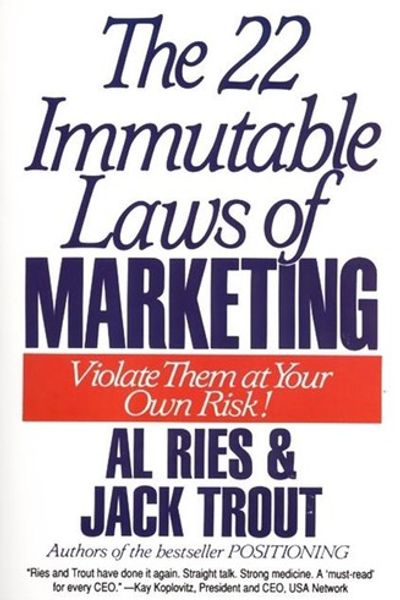 The 22 Immutable Laws of Marketing by Al Ries book cover