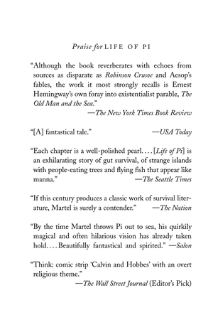 Life of Pi by Yann Martel book cover