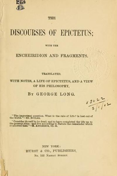 Discourses by Epictetus book cover