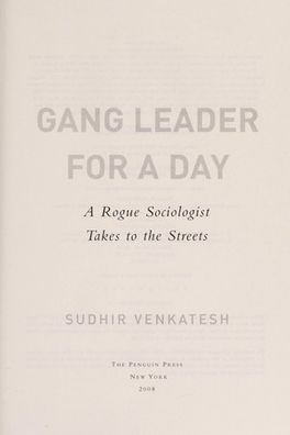 Gang Leader for a Day cover