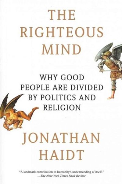 The Righteous Mind by Jonathan Haidt book cover