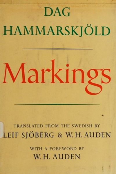 Markings by Dag Hammarskjold book cover
