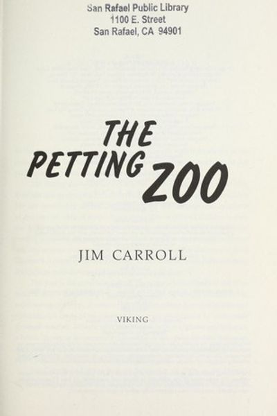 The Petting Zoo by Jim Carroll book cover