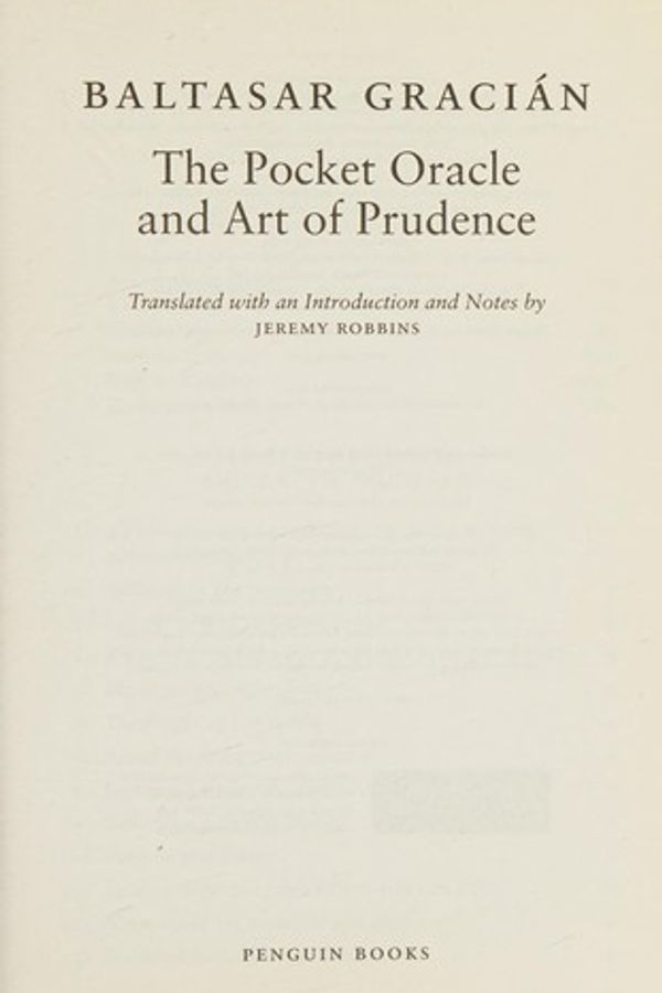 The Pocket Oracle and Art of Prudence cover