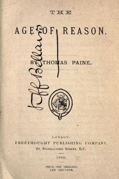 The Age of Reason by Thomas Paine book cover