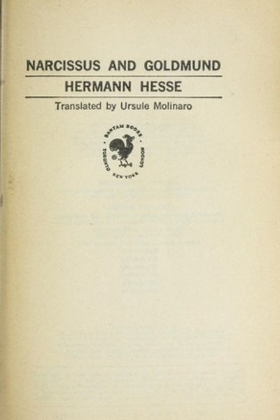 Narcissus and Goldmund by Hermann Hesse book cover