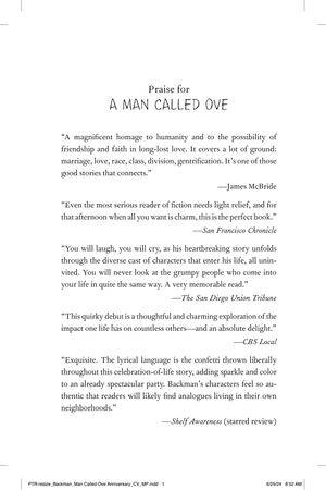 A Man Called Ove by Fredrik Backman book cover