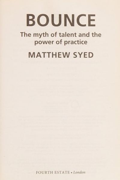 Bounce by Matthew Syed book cover