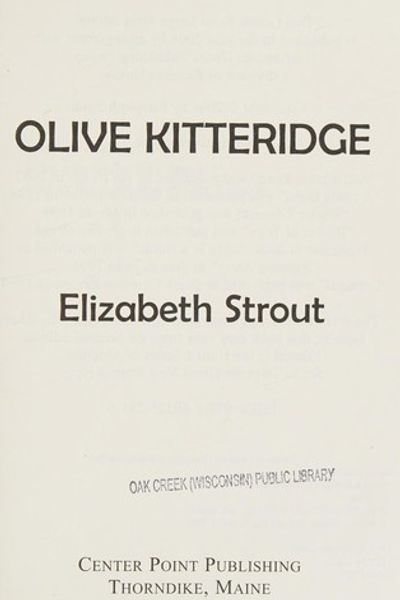 Olive Kitteridge by Elizabeth Strout book cover