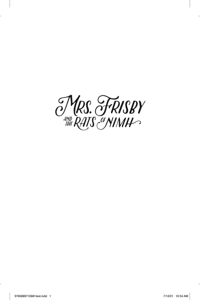 Mrs. Frisby and the Rats of NIMH book cover