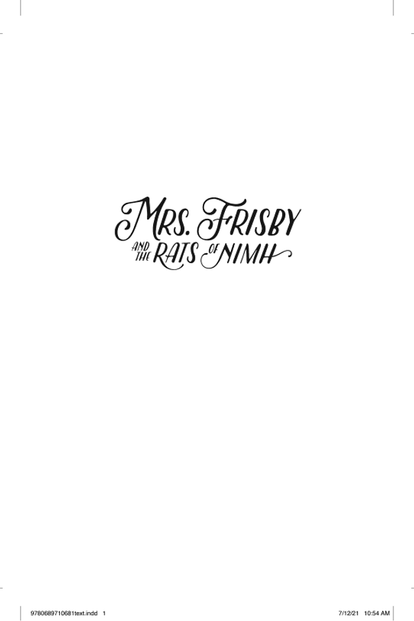 Mrs. Frisby and the Rats of NIMH cover