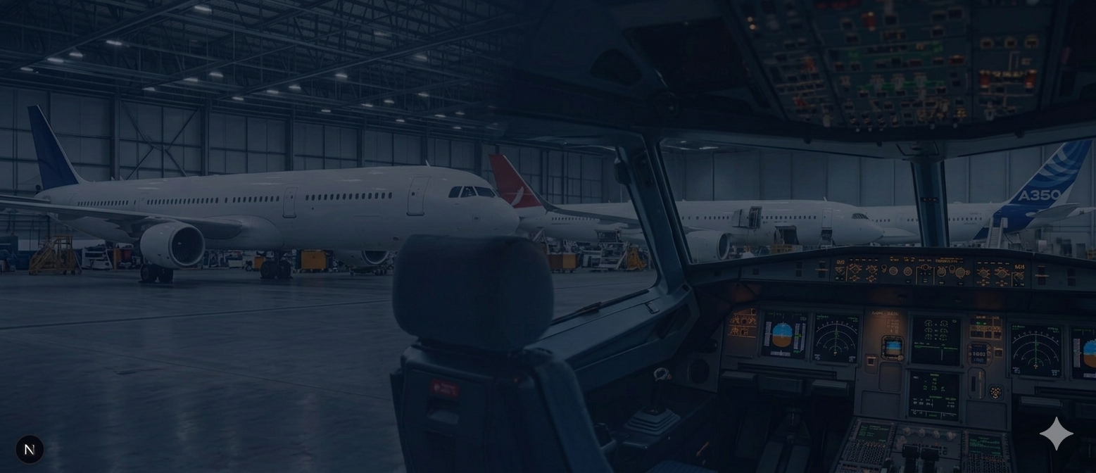 Aviation cockpit background for founders section