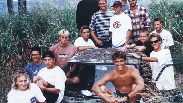 New School surfers on the North Shore, 1992. Photo: Mike Balzer