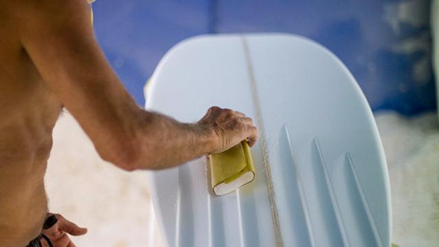 Allan Byrne shaping a channel bottom board, 2011. Photo: Andrew Kidman