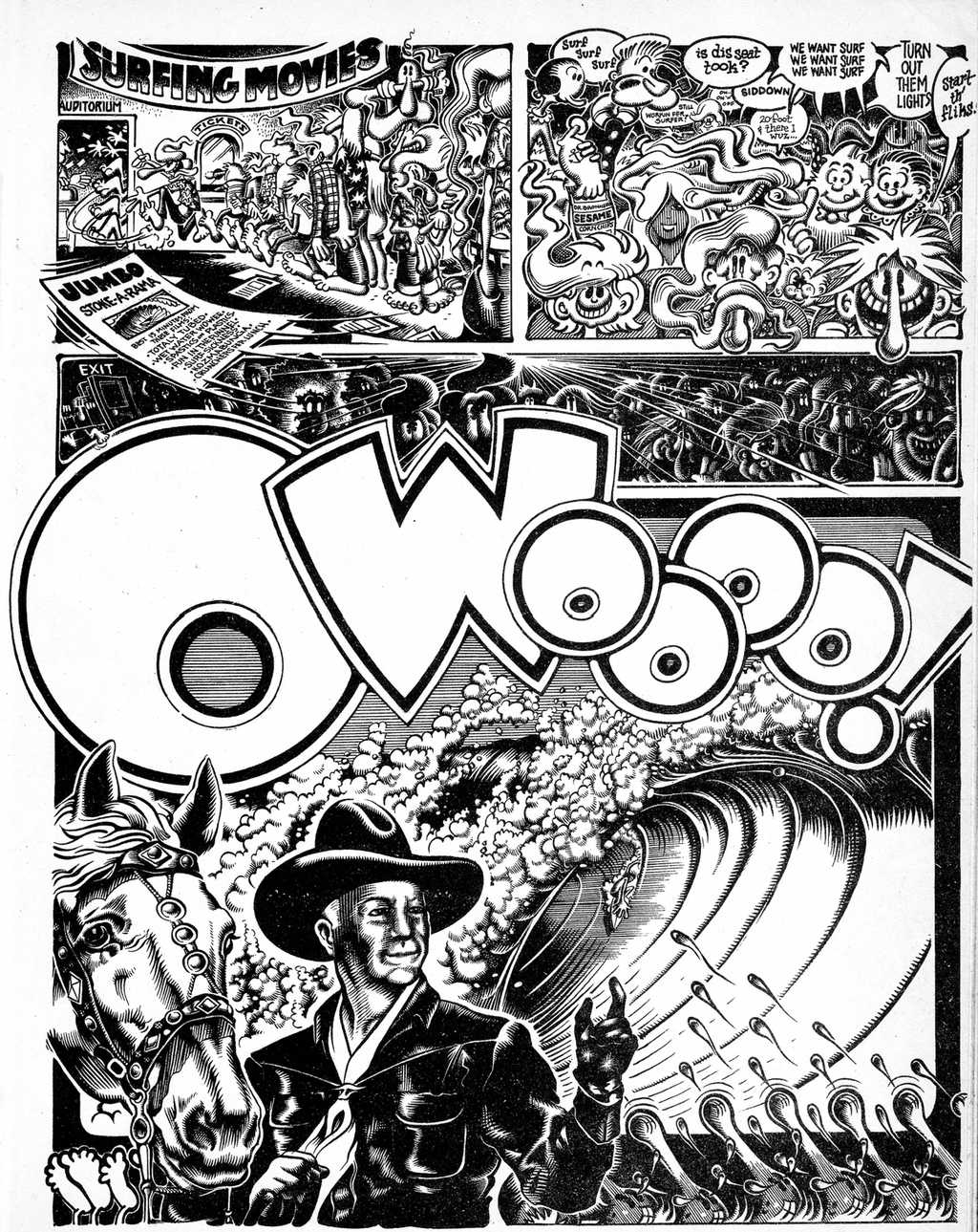 Tales From Tube by surf artist Rick Griffin in a 1972 issue of SURFER Magazine.