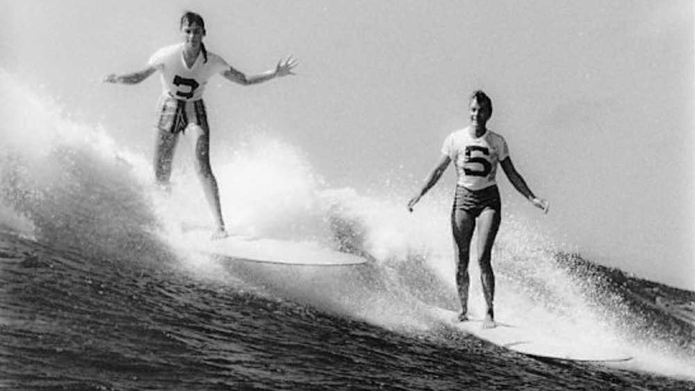 Marge Calhoun at the 1958 Makaha Surfing Championships