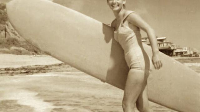 Kathy "Gidget" Kohner, 1956, with her chip board. Photo: Kohner collection
